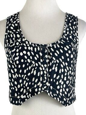 Free People Bennett Black and White Crop Top Tank - Size 2 - EUC
